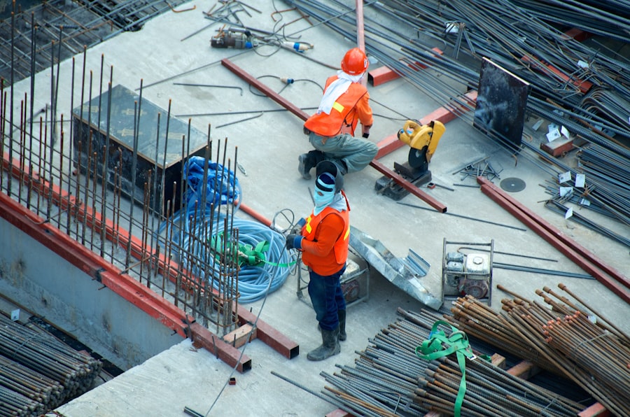 Workers on a concrete pour