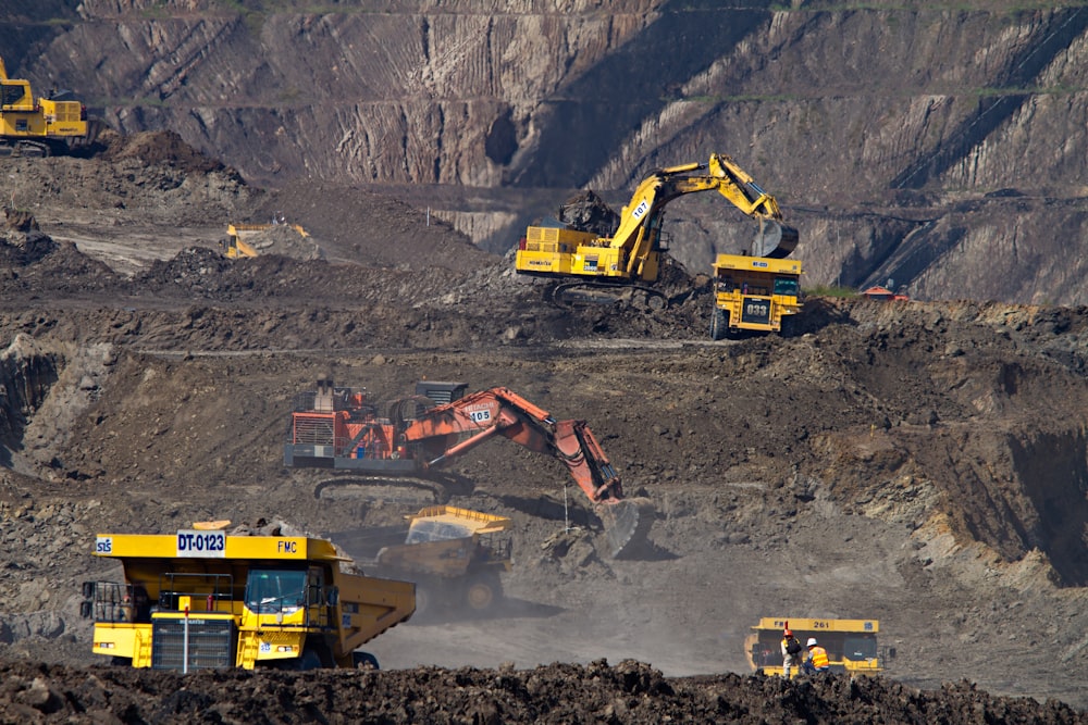 Haul trucks working in an open-cut mine